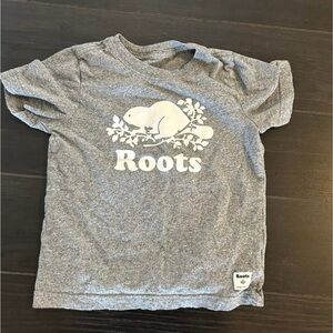 Roots Gray Short Sleeve Tee Classic Crew Neck